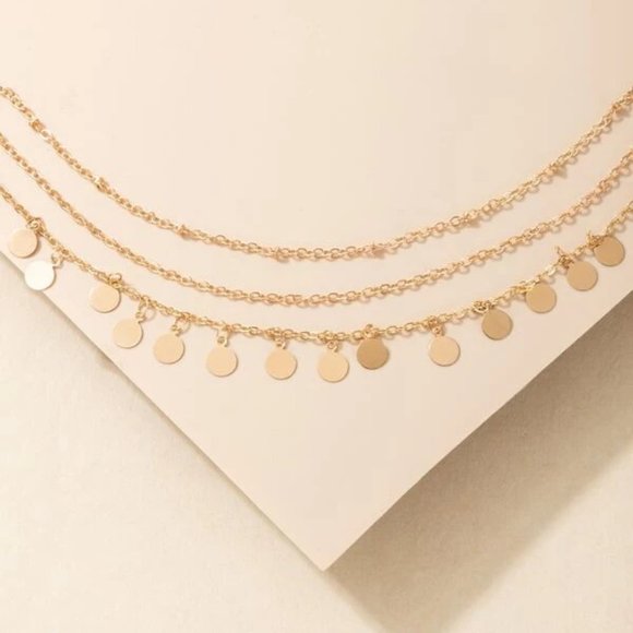 Golden Chain Anklet with Gold-Colored Disc Coin Charms - Picture 4 of 5